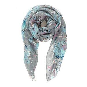 Floral Lightweight Scarf Women Summer Fall Shawl Wrap Large Soft Viscose